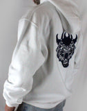 Shogun Logo White Zipper Hoodie - Shogun Fight Apparel