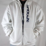 Shogun Logo White Zipper Hoodie - Shogun Fight Apparel